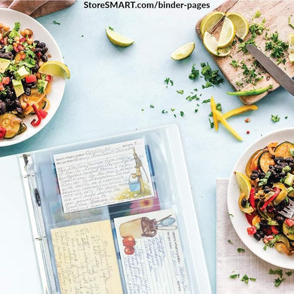 StoreSMART - Photo/Postcard Page for 3-Ring Binders - Archival-Safe Plastic - Three 4" x 6" pocket - Holds six photos/postcards - 50 Pack - LC46-50