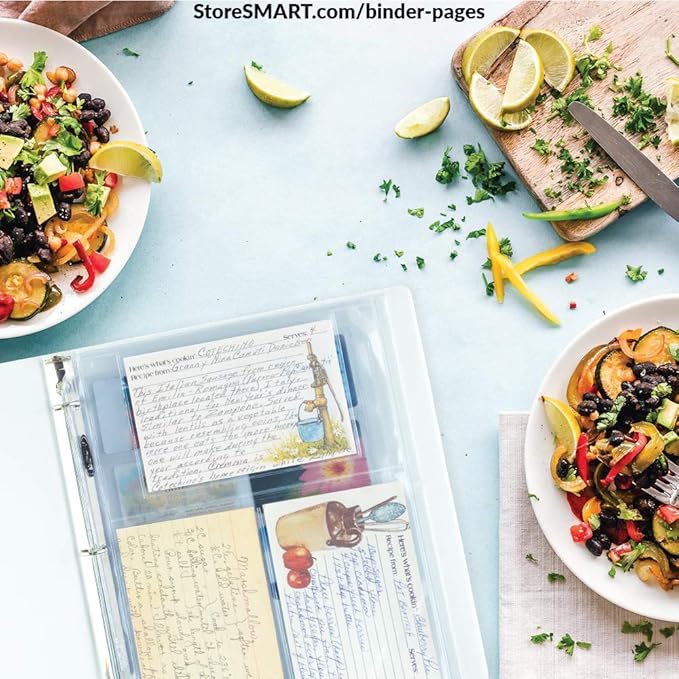 StoreSMART - Photo/Postcard Page for 3-Ring Binders - Archival-Safe Plastic - Three 4" x 6" Pocket - Holds six Photos/Postcards - 200-Pack - LC46-200