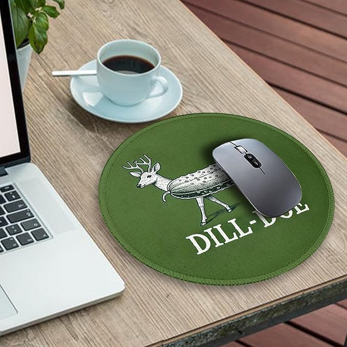 Gctriki Funny Round Mouse Pad, Small Green Computer Mousepads for Desk Laptop Travel Gaming, Stitched Edge Non-Slip Rubber Base, Cute Green Office Desk Accessories Decor for Women Men, 8.6 x 8.6 Inch