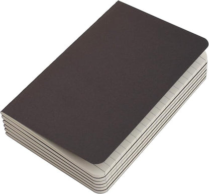 TWONE Pocket Notebook, 6 Pack Softcover Mini Notebooks 3.5" x 5.5" Black Notebook Small Memo Notepad for Men Women Kids Traveler Author, 30 Sheets,60 Lined Pages