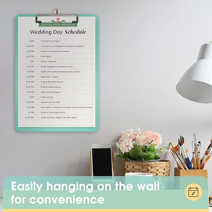 Plastic Clipboards 2 Pack, A4 Teal Clip Board 8.5x11 for Classroom, Students, Kid, Woman, Size 9" x 12.5" with Low Profile Clip, Office & School Supply