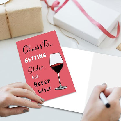 Funny Birthday Card for Her, Older But Never Wiser Birthday Card for Best Friend, Unique Gift for Women and Girls