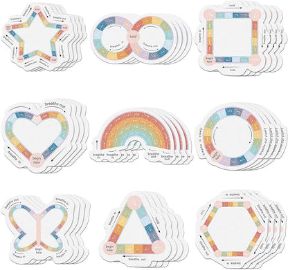 Gersoniel 36 Pieces Anxiety Sensory Stickers Cute Fidget Textured Strips Toys Anti Stress Tactile Rough Sensory Calm Textured Strips Adhesives Anxiety Relief for Adults Teens Desk (Breath Style)