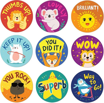 Reward Stickers for Kids by Sweetzer & Orange - 1008 Decals for Kids, 9 Assorted Designs, 1 Inch Incentive Labels - Teacher Supplies for Classroom, Potty Training and Motivational Chart
