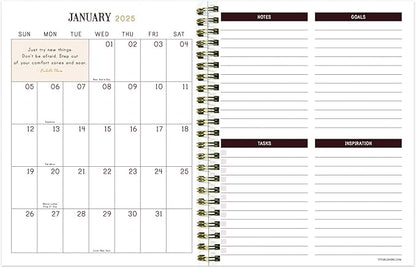 TF PUBLISHING 2025 Victorian Blooms Medium Weekly Monthly Planner - Goals & Task Trackers - Planner Monthly and Weekly with Organizer Stickers - 12 Month Calendar Planner - 6.5" x 8"