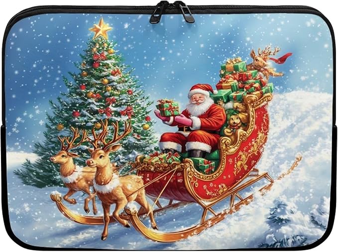 Christmas Deer Laptop Sleeve for Women 17 inch Lap Top Case Slightly Laptop Pouch with Humanize Design Computer Carrying Case Easy to Clean Laptop Accessories Reindeer Tablet Bag