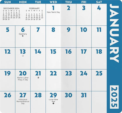 Large Print Calendar 2025 - Deluxe 2025-2026 Large Print Easy To Read Pocket Planner 2 Year Calendar Bundle with Over 100 Calendar Stickers (Low Vision Gifts, Office Supplies)
