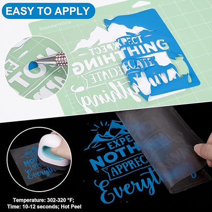 VINYL FROG Heat Transfer Vinyl Roll HTV Vinyl - 12" x5ft Blue Iron on Vinyl for T-Shirts, Heat Press Vinyl for DIY Craft Designs (Blue)