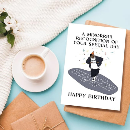 Funny Drake Birthday Card for Him Her, Hip Hop Birthday Card for Boyfriend Girlfriend, Rap Theme Birthday Card, A Minorrrr Recognition of Your Special Day
