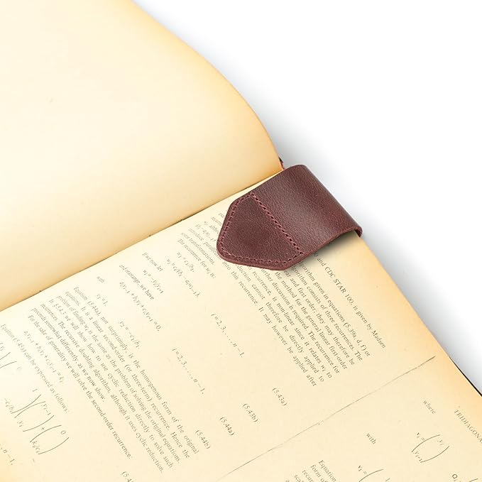 Londo Genuine Leather Handmade Bookmark (Set of 2) (Magnetic, Damson)