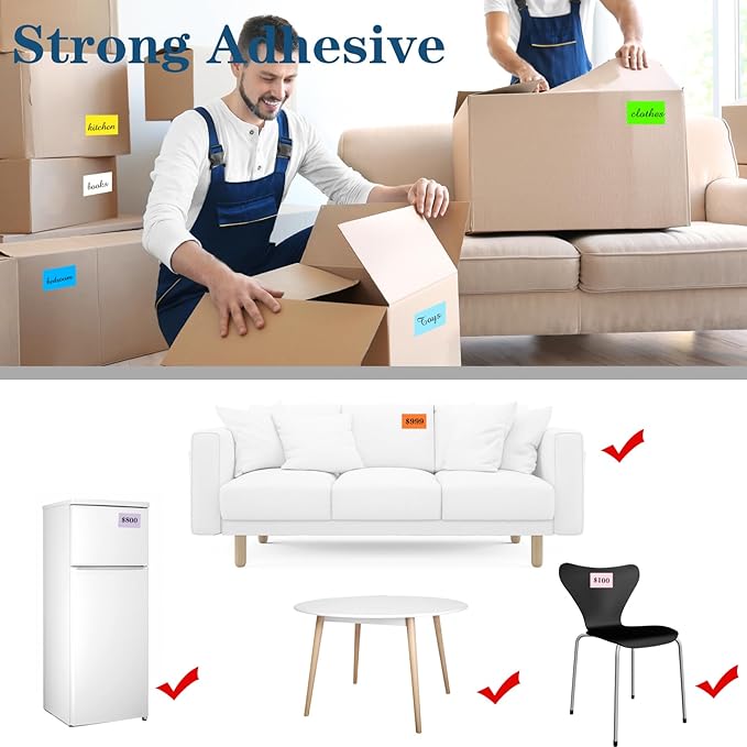 2 X 3 Inch Rectangle Color Coding Labels, Removable Square Label Inventory Stickers, Permanent Warehouse Moving Box Square Label (250Labels, Blue)