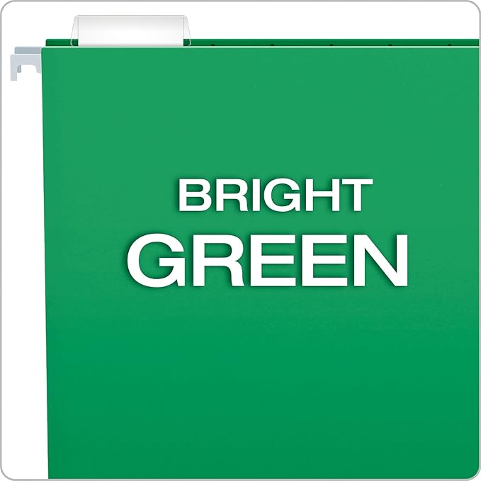 Pendaflex Recycled Hanging Folders, Legal Size, Bright Green, 1/5 Cut, 25/BX (81630)