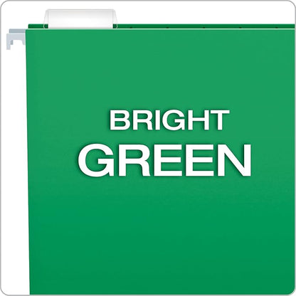 Pendaflex Recycled Hanging Folders, Legal Size, Bright Green, 1/5 Cut, 25/BX (81630)
