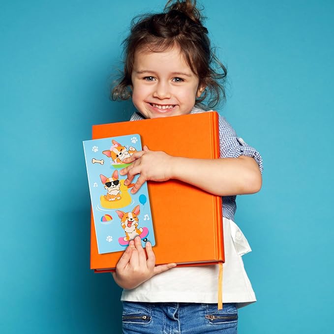 B1ykin Sticky Notes Set - Cartoon Theme Cute Self-Stick Notes Pad Teacher Appreciation Gifts， Self-Adhesive Writing Memo Pages Sticky to Do Notepad for Kids Employee School Office (Corgi)