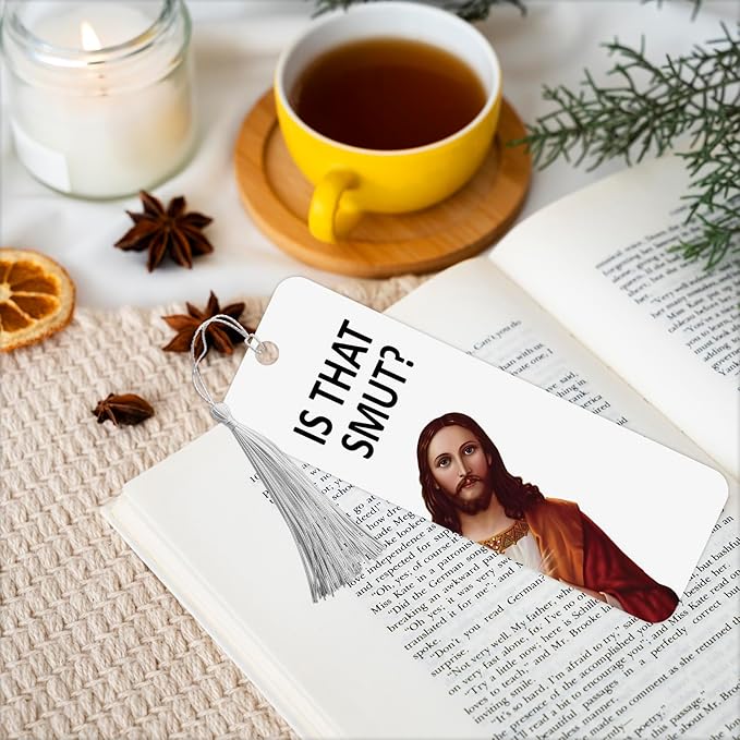 8 Pack Peeking Jesus Bookmark, Peeking Jesus is That Smut Bookmark, Peeking Jesus I Saw That Bookmark, Whatcha Doin'? (Silvery)