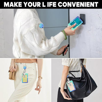 Cute ID Badge Holder with Lanyard Retractable Badge Reel Clip Funny Lanyards for ID Badges Name Tags Retractable Keychain for Teacher Doctor Student Women Men Nurse Accessories for Work (Turtle)