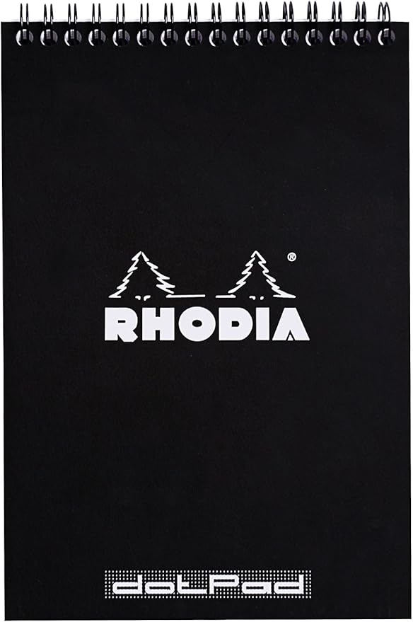 Rhodia Wirebound Notepad, A5, Dot - Black