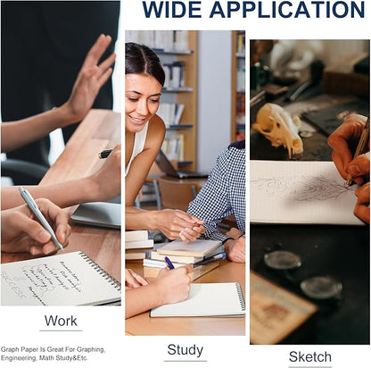 Graph Paper Spiral Notepad A5 Top Wirebound Notepad Grid Notebook Steno Pads Memo Notebook Grid Paper 140 Pages for Writing Sketching Drawing Office Supplies(Blue,6 Pack)