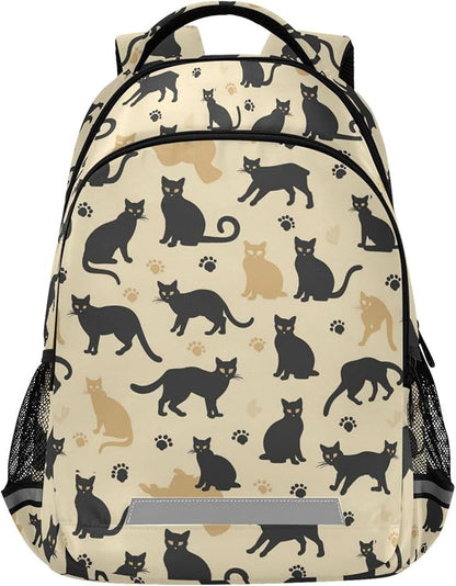 MNSRUU Laptop Backpack with Chest Strap, Cute Cat School Backpack, Travel Hiking Backpack for Boys Girls Teen Adult, Rucksack, Knapsack