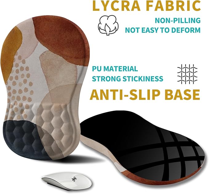 Hokafenle Ergonomic Mouse Pad Wrist Support, Wrist Rest Mousepad for Carpal Tunnel Pain Relief with Integrated Memory Foam Slope Massage Bulge (11.8x7.9 inch,Abstract Marble