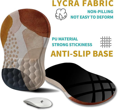 Hokafenle Ergonomic Mouse Pad Wrist Support, Wrist Rest Mousepad for Carpal Tunnel Pain Relief with Integrated Memory Foam Slope Massage Bulge (11.8x7.9 inch,Abstract Marble