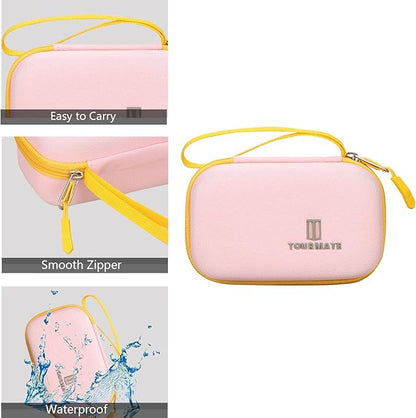 Hard Case Compatible for Moonlite Mini Projector and Story Reels, Storybook Projector Protective Storage Shell, CASE ONLY (Pink+Yellow)