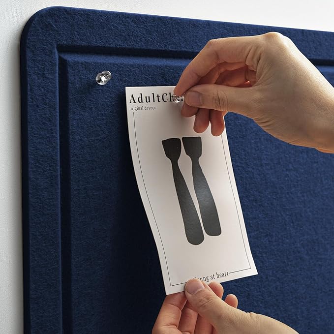 Large Bulletin Board - 72 x 48 Inches, Decorative Felt Pin Board for Wall - 6' x 4' Foldable Photo Display Board with Self-Adhesive Tape, Includes 20 Push Pins - Dark Blue