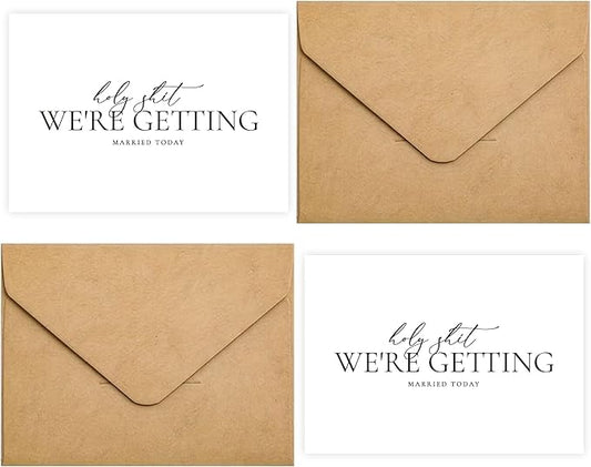 Set of 2 Funny Wedding Gift Cards, To My Groom Bride On Our Wedding Day Card, Wedding Day Vows Card for Wife Husband.（HOLY A）