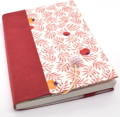 BLBMH A5 Book Covers for Paperbacks Persimmon Adjustable Fabric Book Sleeve Cover Protector Fit for 5.5x8.2 inch Hardcover Softcover Book Novels Notebook - BC55 Red