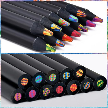 Easter Basket Stuffers for Teens, Easter Basket Essentials 12 Colors Rainbow Pencils, Adults Birthday Party Art Supplies, Christmas Gifts for Boys Girls, Stocking Stuffers for Kids,Pre-sharpened