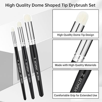Dry Brush Miniature Painting,Dry Brush Set,5 Sizes Hobby Detail Paint Brush Set,Acrylic Paint Brushes for Tabletop & Wargames,40k,Citadel,Scale Model,DND Miniatures,Watercolor Oil Painting