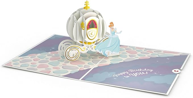 Lovepop Happy Birthday Pop-Up Card for Her and Him- 3D Disney Birthday Greeting Cards for Boys, Girls, Men, Women - Fair God Mother - 5" x 7" Cinderella Card - Blank Note Card & Envelope Included