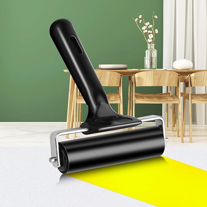 4 Inch Rubber Roller Tool, Rubber Brayer Roller for Printmaking by HRLORKC