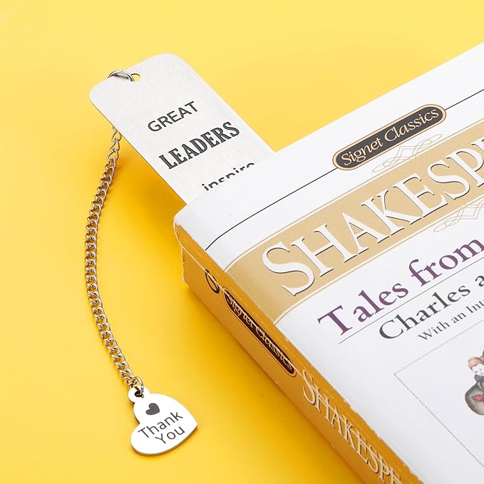 Great Leaders Gift for Bosses Day Bookmark Boss Lady Promotion Gifts for Women Mentor Boss Gifts for Men Birthday New Job Retirement Farewell Going Away Holiday Christmas Valentines Day Gift