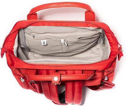 Baggallini Chelsea Laptop Backpack, Crimson Red Twill