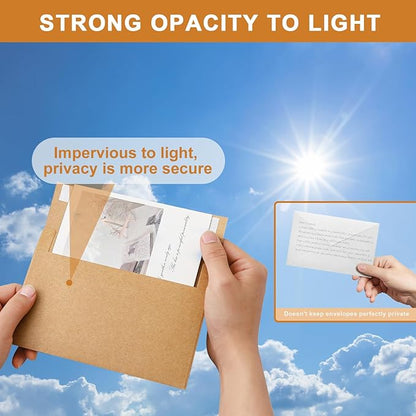 100 Packs Brown Blank Greeting Cards and Envelopes 4 x 6 Heavyweight Flat Cardstock and A4 Envelopes Printable Self Seal for Graduations, Invitations, Thank You Cards, Mailing