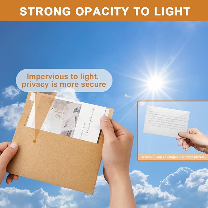 100 Packs Brown Blank Greeting Cards and Envelopes 4.25 x 5.5 Heavyweight Folded Cardstock and Printable A2 Envelopes Self Seal for Invitations, Wedding, Thank You Cards, Mailing