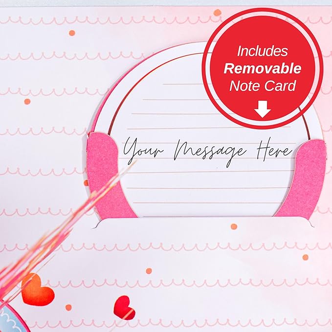 Paper Love 3D Heart Tree Pop Up Card, With Detachable Popup Keepsake, Gift for Birthday, Anniversary, All Occasion - Oversized 10" x 7" Cover - Includes Envelope and Note Tag