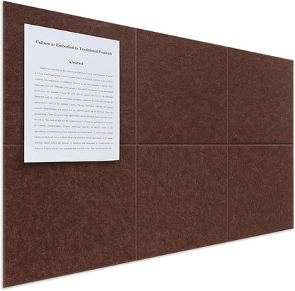 Large Felt Bulletin Board(36" x 24"),Cork Board Alternative,6 Pack Felt Wall Tiles with Safe Removable Adhesive Tabs,Notice Pin Board/Message Board/Vision Board for Office, School & Home