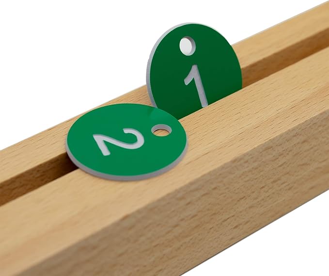 StayMax Plastic ID Number Tags Engraved Tags Key Tags Without Key Rings (101-200, Green)