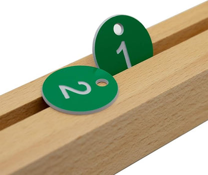 StayMax Plastic ID Number Tags Engraved Tags Key Tags Without Key Rings (101-200, Green)