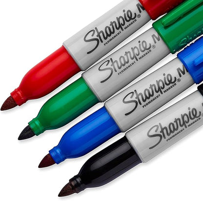 Mini Sharpies for Nurses Badge, 4 Mini Sharpies, Mini Markers, Mini Permanent Markers with Lanyard, Black Sharpies