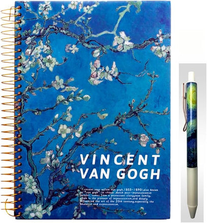 Campus Notebook B5 300 Pages Large Spiral Notebook Spiral Notebook Van Gogh Notebook Almond Blossom Tree Notebook Spiral Journal Wide Ruled Notebook Aesthetic 10.6" x 7.3"School