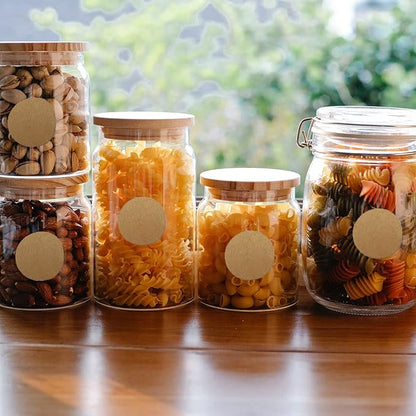 1200 Pieces 0.75 Inch Round Color Coding Label Garage Sale Stickers Blank Yard Sale Price Stickers Permanent Adhesive Dots Stickers,Easily Writable with Perforation Line (Kraft)