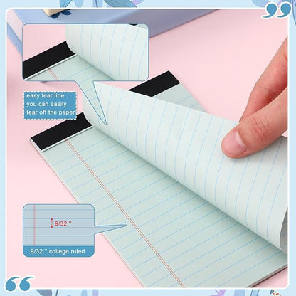 Lincia 24 Pcs 4" x 6" Legal Pad Writing Notepads Small Legal Pad College Ruled 30 Sheets Multiple Color Lined Note for Work 80 Gsm Paper for Grocery List Shopping List (Earthy Color)