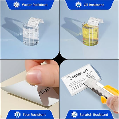 CLABEL 50 x 30mm (1.96'' x 1.18'')-230 Labels/Roll,1 Rolls Multi-Purpose Thermal Stickers Papers Self-Adhesive for Home Business Logo File Jar Gift Sticker Labels (White)