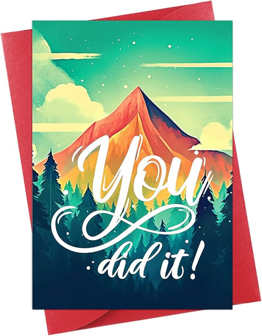 FaCraft Graduation Card 2025, You Did It Congrats Grad Greeting Cards with Envelope, for Preschool Kindergarten Middle School High School College PHD University Master Gradutes