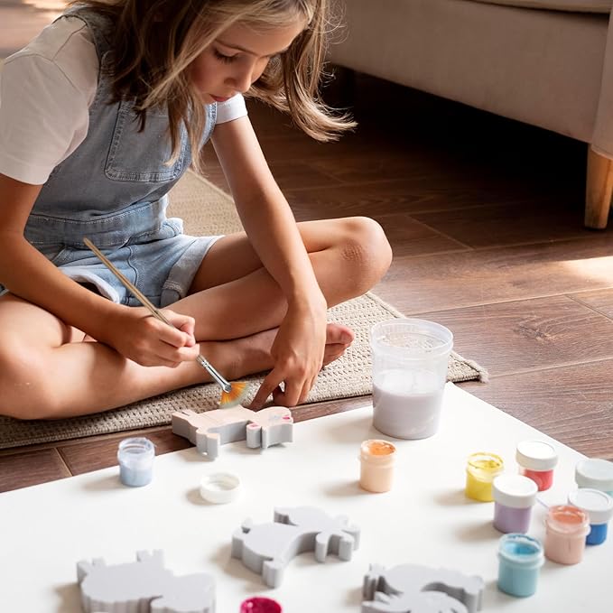 5 PCS Fan Brushes Paint Fan Brush for Painting Long Wood Handle Painting Brushes Paint with Nylon Hair Brushes Set Fan Brush for Acrylic Oil Watercolor Gouache Painting Kits