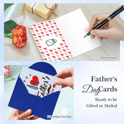 FaCraft Happy 1st Fathers Day Card for New Dad Dad to Be Expecting Fathers, 4 x 6 Happy First Fathers Day Gift Card with Envelope from Wife Daughter Son Baby Boy Girl