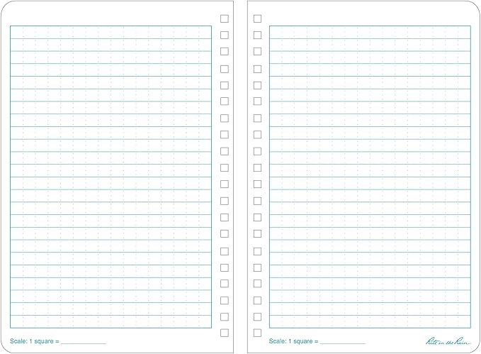 Rite in the Rain Weatherproof Side Spiral Notebook, 4.875" x 7", Blue Cover, Universal Pattern (No. 273)